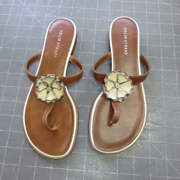 Colin Stuart sandals enamel flower - Picture 1 of 8